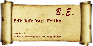 Bökönyi Erika névjegykártya